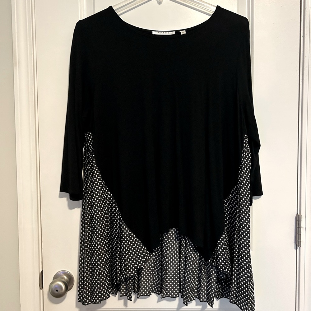 Black and White Polka Dot Top